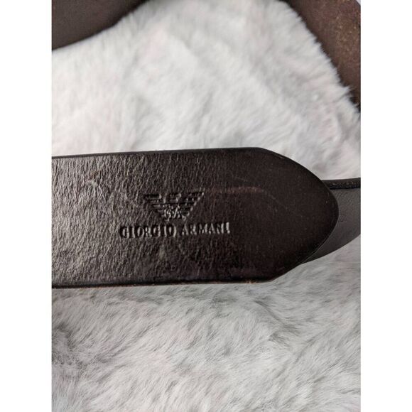 Giorgio Armani Brown Leather Belt Men's Size 42 - Picture 2 of 7